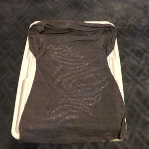 Gray going out shirt with silver design